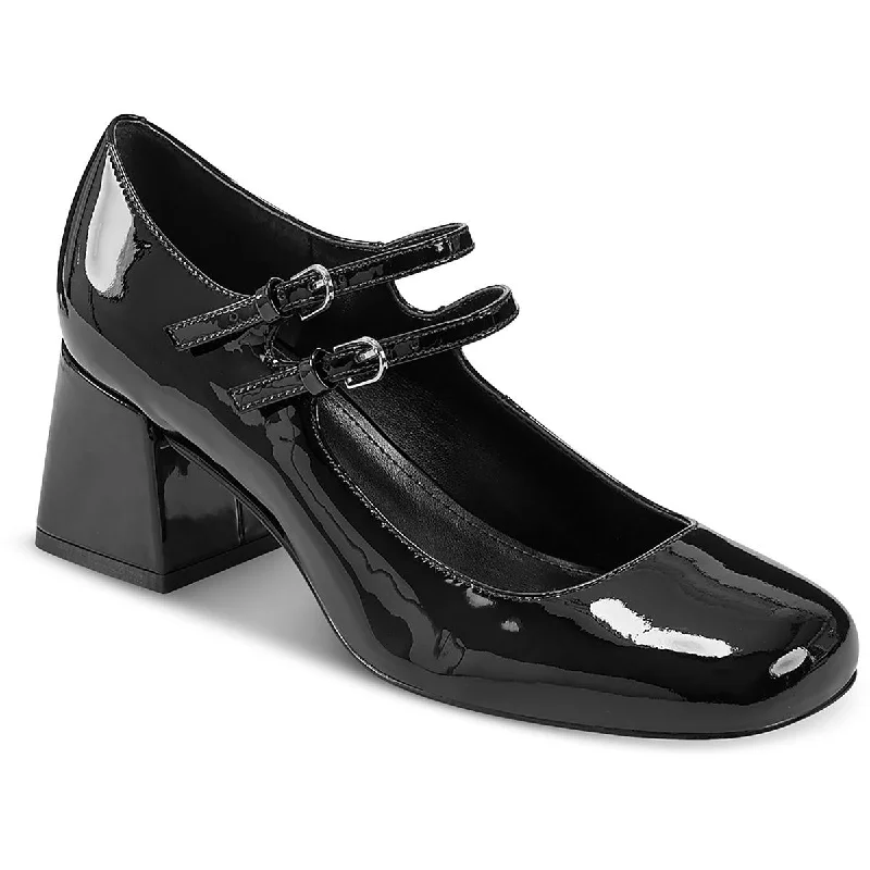 Ergonomic Walking Shoes Marc Fisher LTD Womens Nillie Patent Adjustable Mary Jane Heels