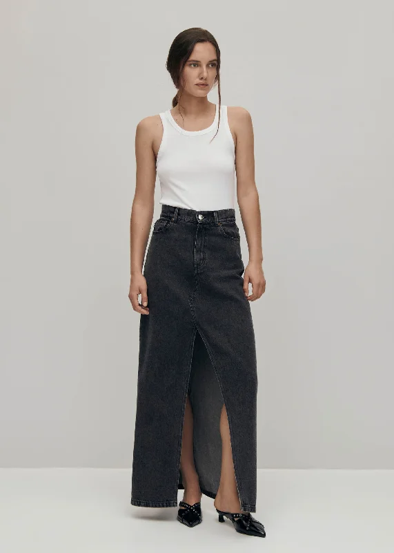 All-Day Wear Shoes Mariana Black Denim Skirt