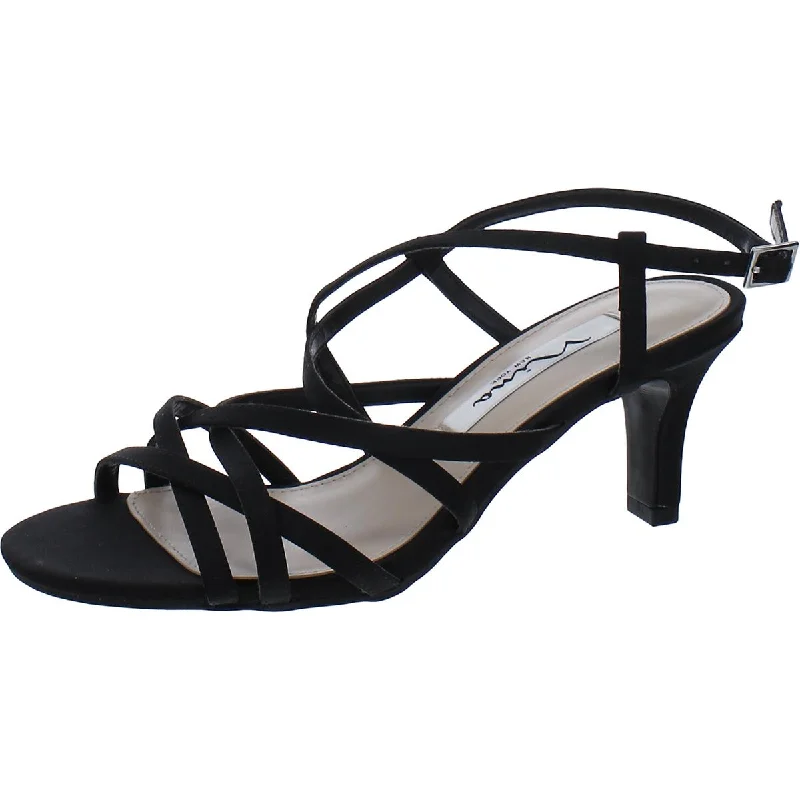 Active Wear Sneakers Nina Womens Satin Criss-Cross Slingback Heels