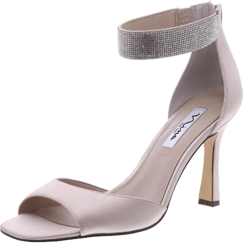 Cozy Foam Shoes Nina Womens Satin Embellished Ankle Strap