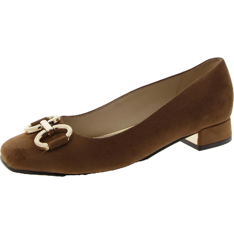 High-Comfort Shoes Nine West Womens Works 2 Round Toe Slip On Kitten Heels