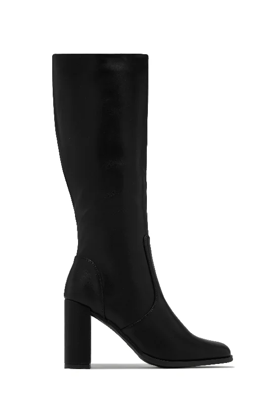 Budget Walking Shoes Paula Block Heel Boots - Black