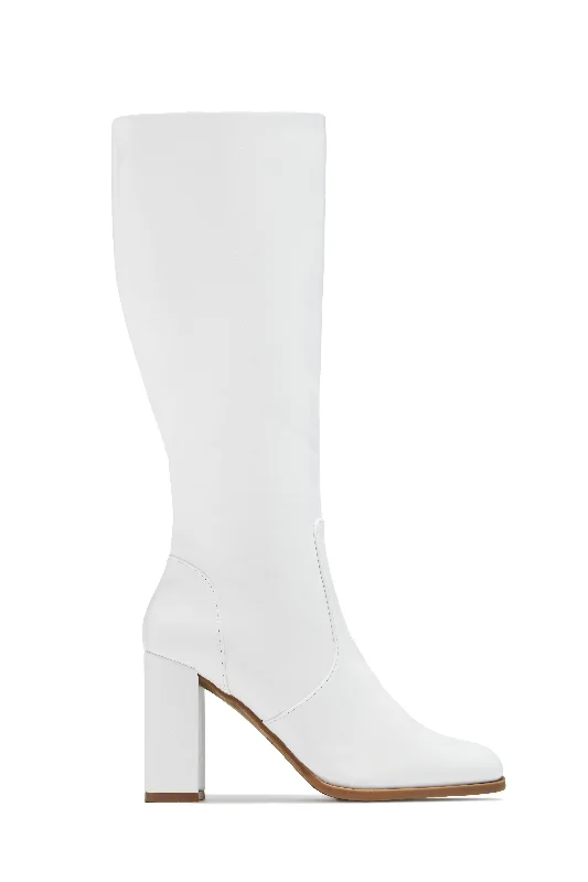 Ultra-Stretch Sneakers Paula Block Heel Boots - White