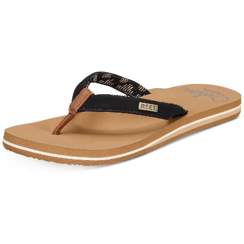 Soft Leather Shoes Reef Womens Cushion Sands Embellished Footbed Slide Sandals