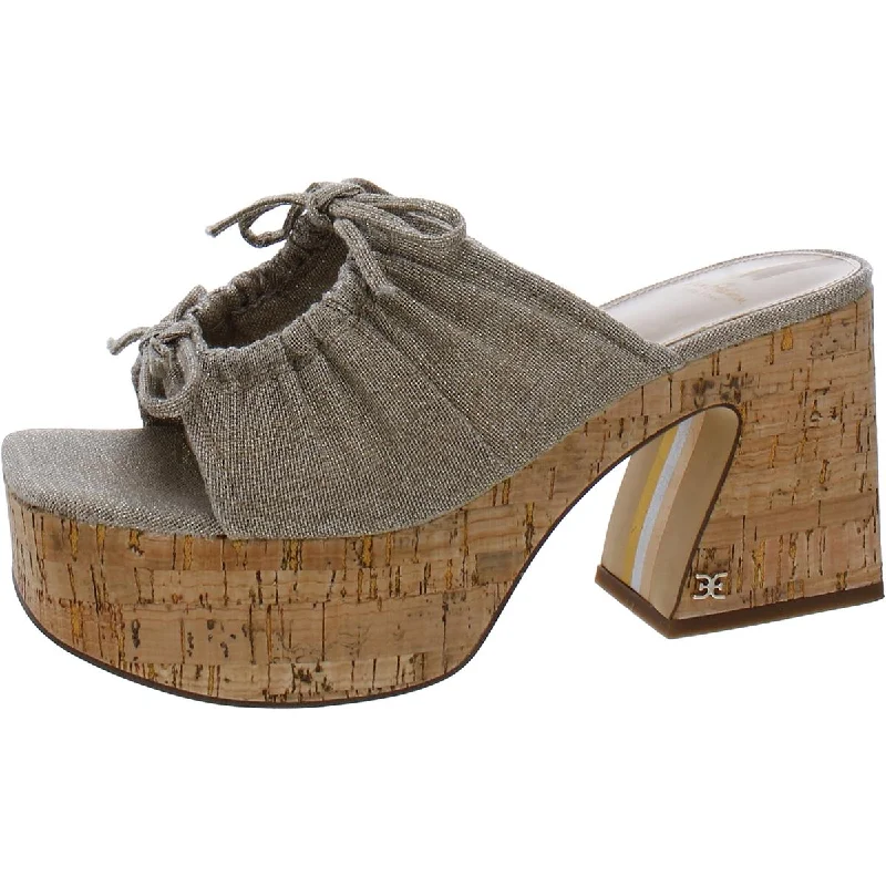 Ultra-Stretch Sneakers Sam Edelman Womens Dova Bow Cork Platform Sandals