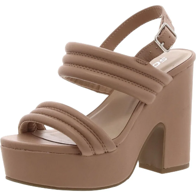 Airy Walking Shoes Soda Womens Faux Leather Ankle Strap Platform Sandals
