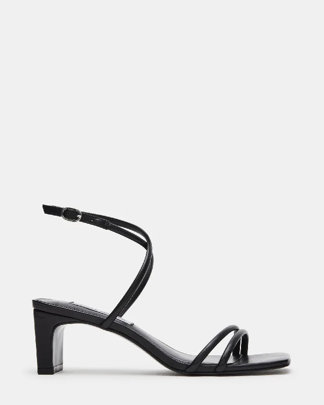 Comfy Running Shoes STEFANIA BLACK LEATHER