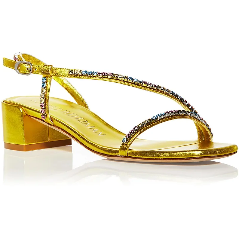 Lightweight Sport Sneakers Stuart Weitzman Womens   Metallic Crystal Ankle Strap