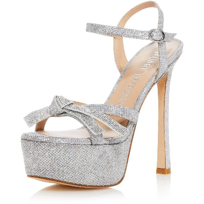 Sleek Walking Shoes Stuart Weitzman Womens SW MGA BOW PLATFORM SANDAL Open Toe Pumps
