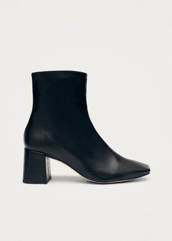 Sporty Casual Shoes Watercolor Black Vegan Leather Ankle Boots