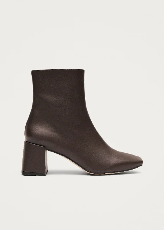 Flexible Athletic Shoes Watercolor Umber Brown Vegan Leather Ankle Boots