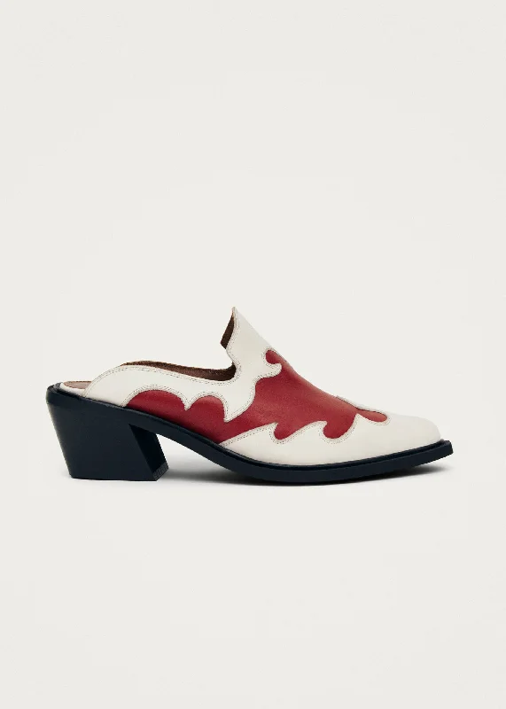 Ergonomic Casual Sneakers Weston Bicolor Red Cream Leather Mules