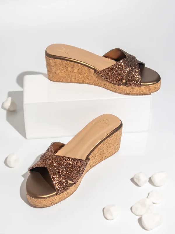 Flexible Everyday Sneakers Women Antique Embellished Open Toe Wedges