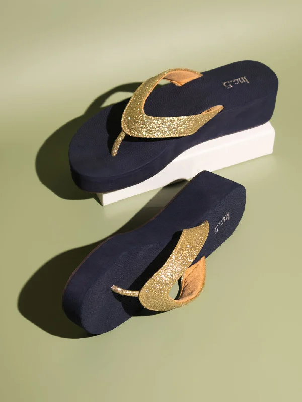 Budget Walking Shoes Women Gold Textured Open Toe Wedges