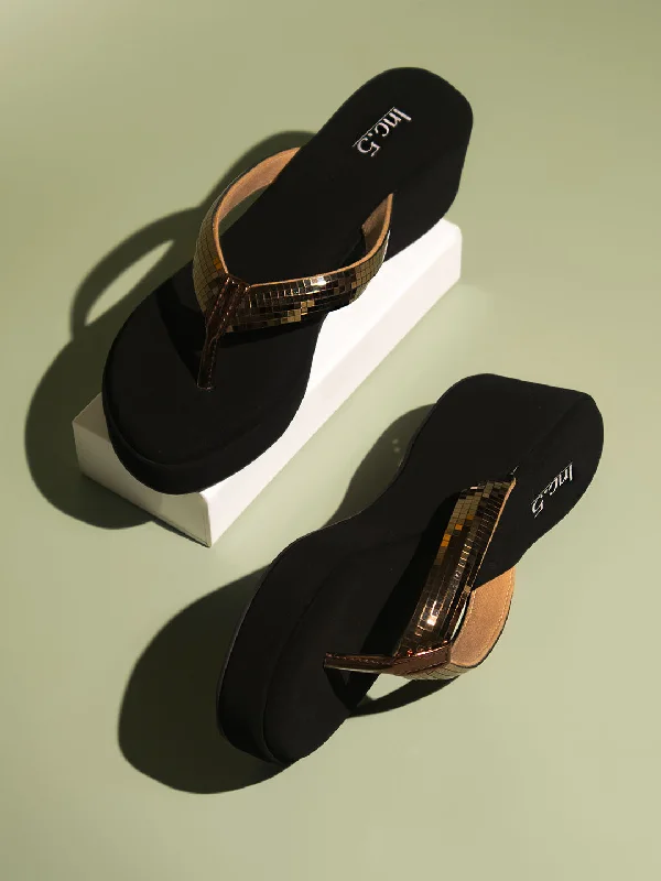 Sporty Travel Sneakers Women Rose Gold Embellished Suede Wedges Heels