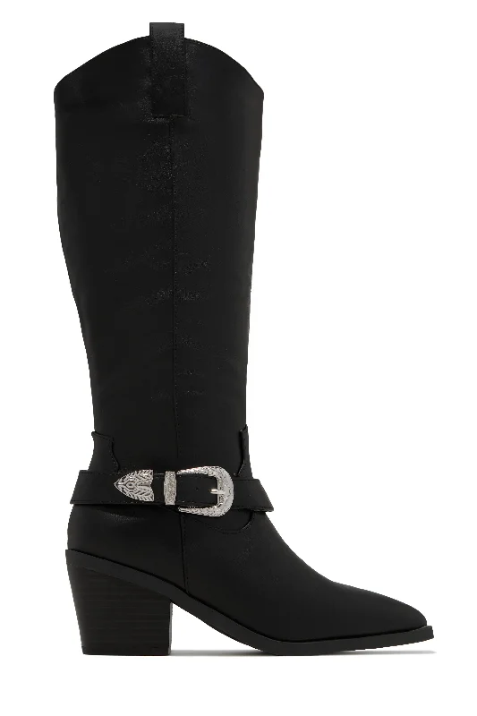 Breathable Street Sneakers Zelia Western Cowgirl Boots - Black
