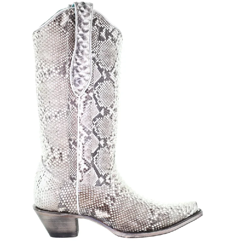 Comfortable Urban Sneakers A3798 Snakeskin Snip Toe Cowboy Boots