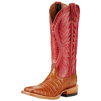 Quick-Dry Sport Shoes Ariat Women's Tan Caiman and Blush Square Toe Boots