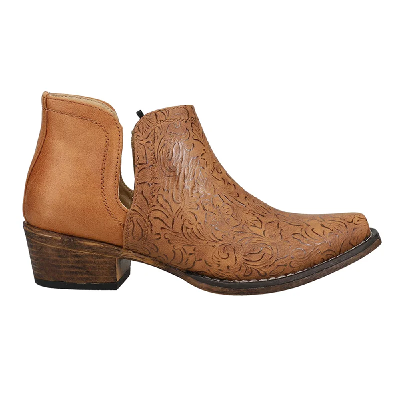 Sporty Travel Sneakers Ava Embossed Snip Toe Cowboy Booties