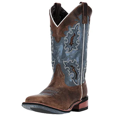 Streetwear Casual Shoes Laredo Women's Brown and Denim Blue Square Toe Boots