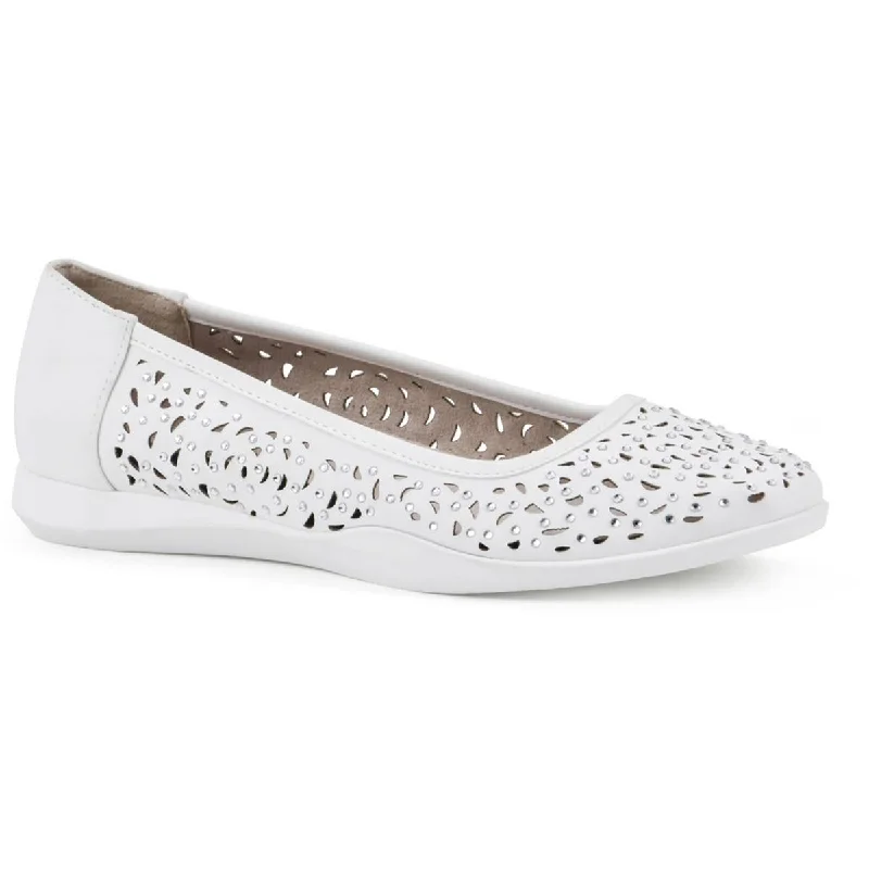 Classic Everyday Shoes Cliffs by White Mountain Womens Pelased Faux Leather Perforated Slip-On Sneakers