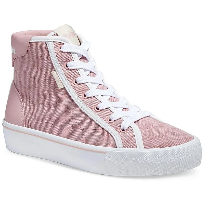 Lightweight Mesh Sneakers Coach Womens CITYSOLE HIGHTOP Faux Leather High Top Casual and Fashion Sneakers