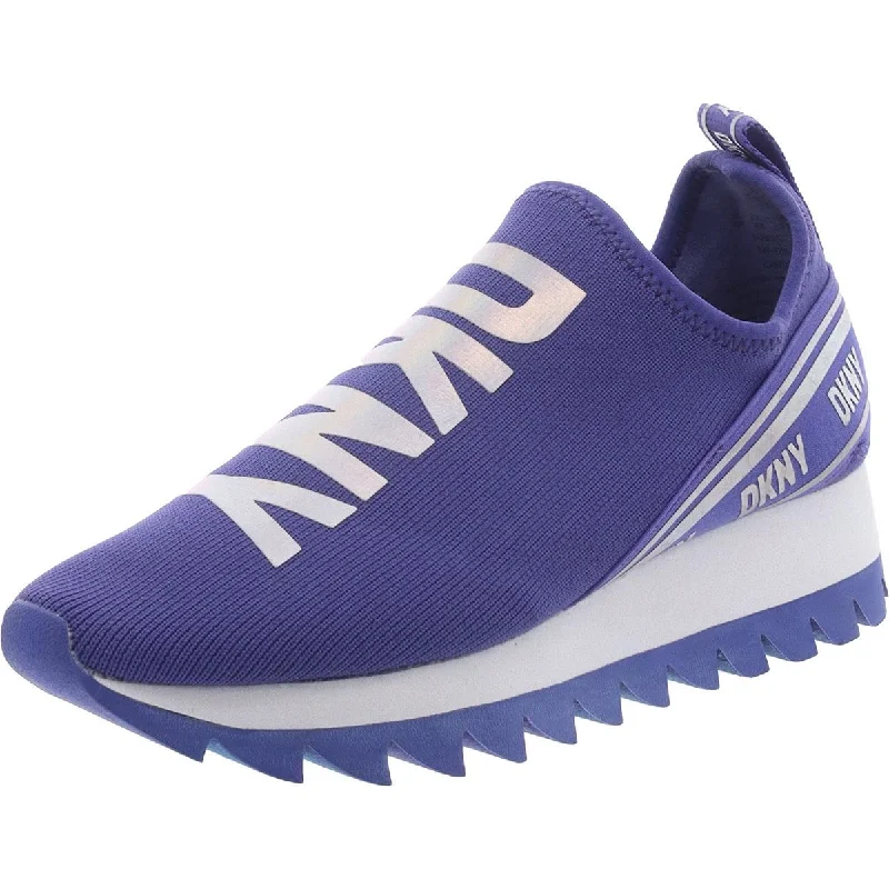 Stylish Running Shoes DKNY Womens ABBI Knit Logo Slip-On Sneakers