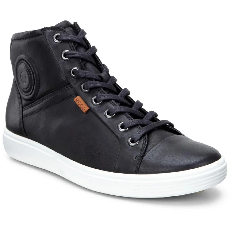 Fashion Running Shoes ECCO Womens Soft 7 Leather High Top Fashion Sneakers
