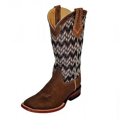 Fashionable Street Sneakers Ferrini Brown Chevron Square Toe Boot