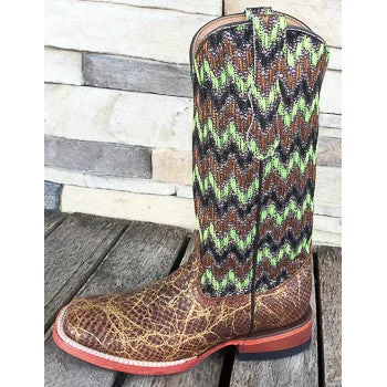 Non-Slip Walking Shoes Ferrini Brown Snake Print with Chevron Top - WE Exclusive