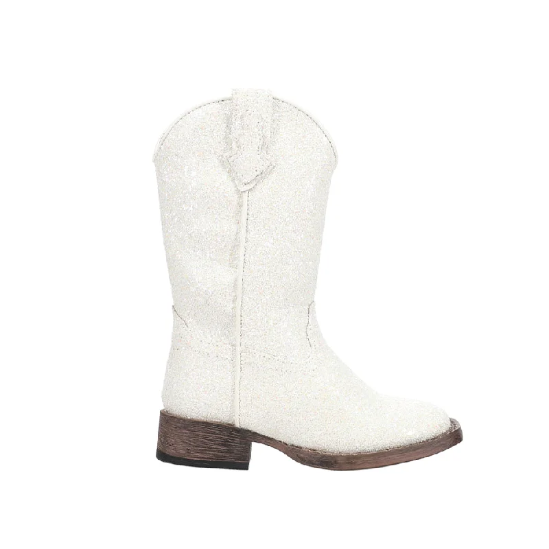 Streetwear Casual Shoes Galore Glitter Square Toe Cowboy Boots (Little Kid)