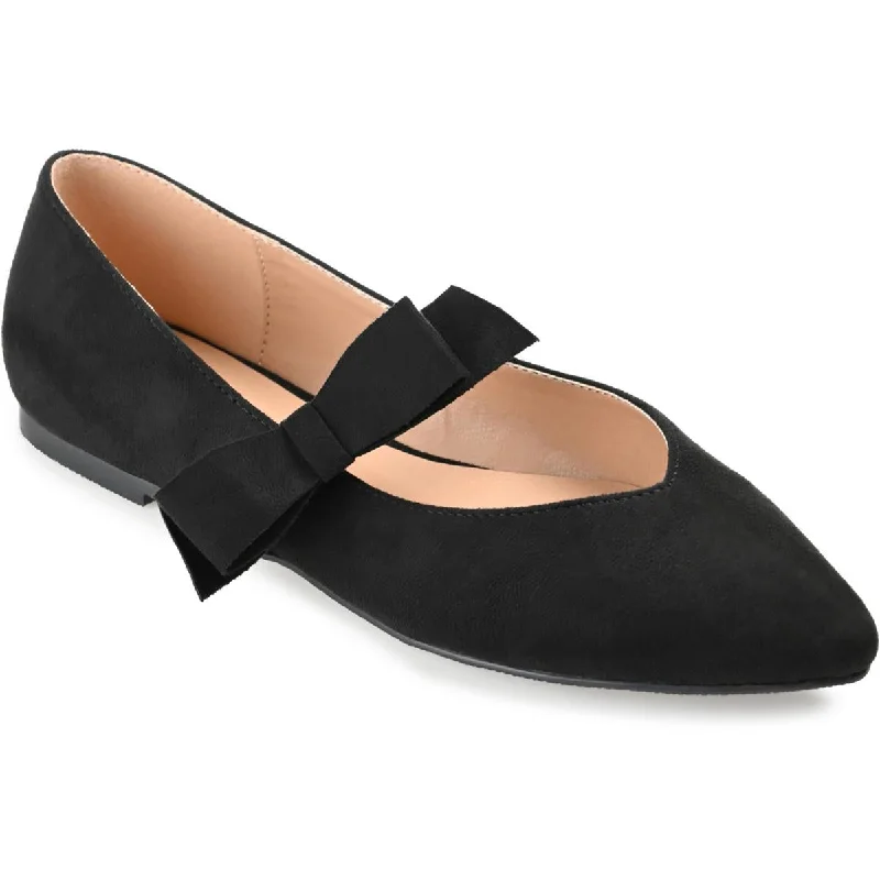 Ultra-Light Mesh Shoes Journee Collection Womens Aizlynn Faux Suede Bow Mary Janes