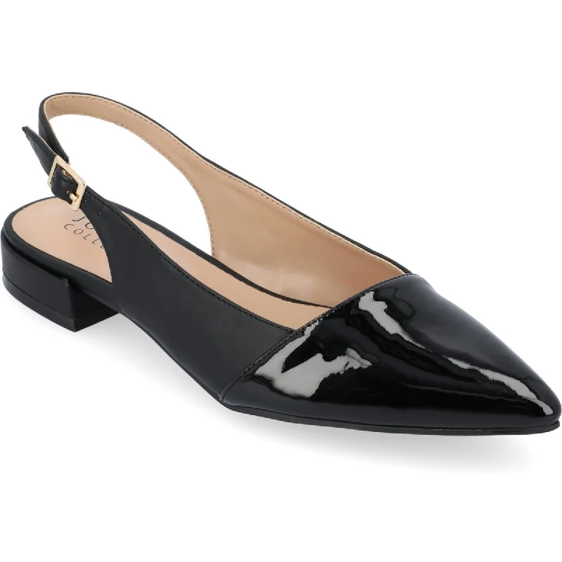 All-Day Running Shoes Journee Collection Womens Bertie Patent Slip On Slingbacks
