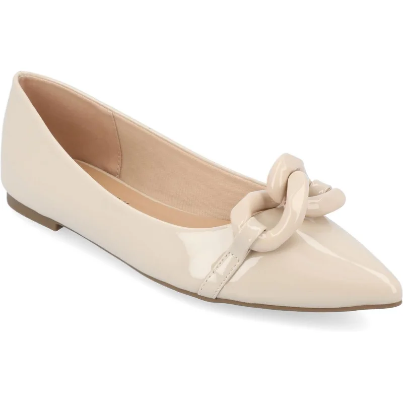 Shock Absorbing Sneakers Journee Collection Womens Chain Flat Ballet Flats