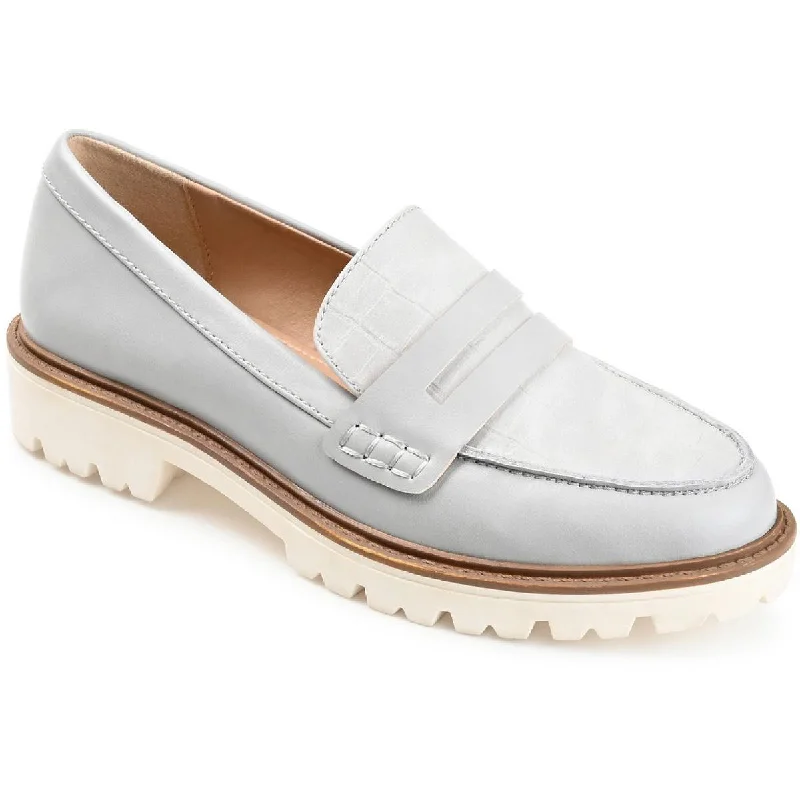 Sporty Slip-On Sneakers Journee Collection Womens Faux Leather Embossed Loafers