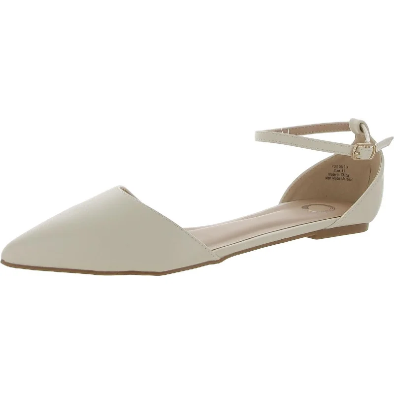 Street Comfort Shoes Journee Collection Womens Faux Leather Pointed Toe Flat Shoes
