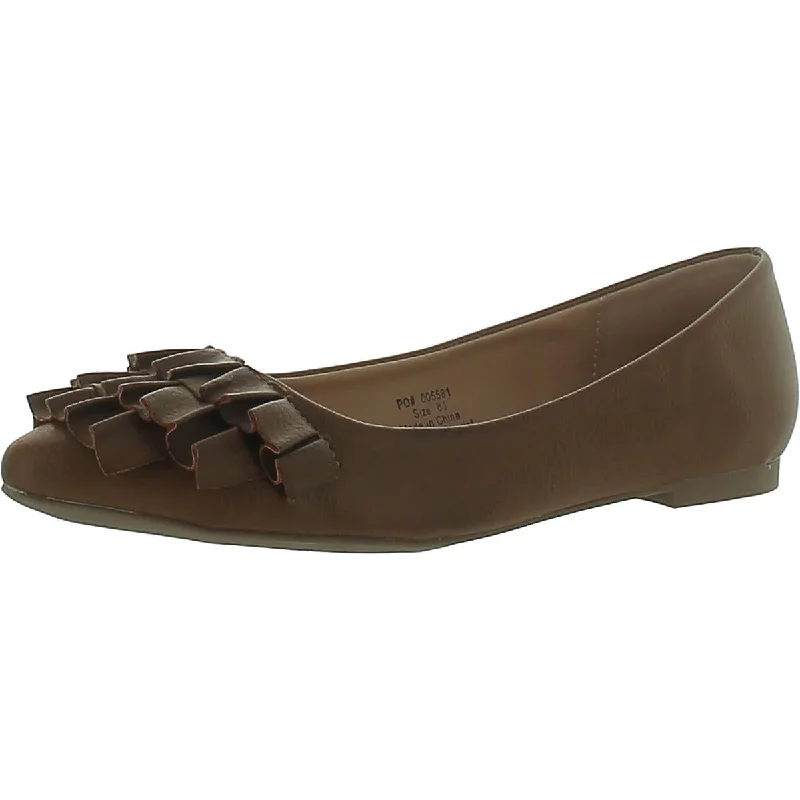 Trendy All-Day Sneakers Journee Collection Womens Faux Leather Slip On Ballet Flats