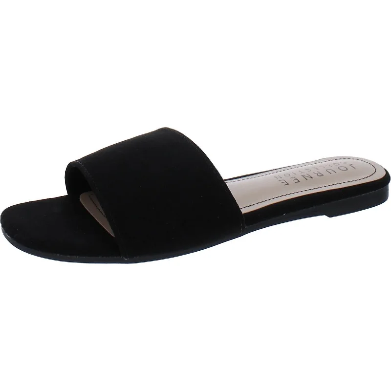 Comfortable Urban Sneakers Journee Collection Womens Faux Suede Solid Flat Shoes