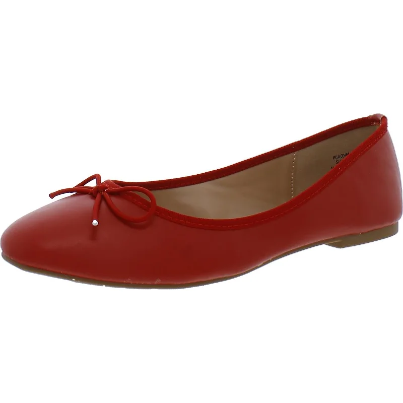 Lightweight Everyday Sneakers Journee Collection Womens Laceless Faux Leather Ballet Flats