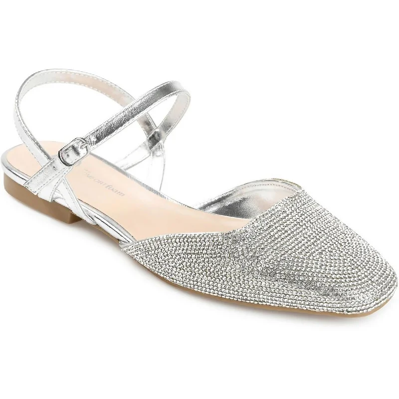 Travel Sport Shoes Journee Collection Womens Metallic Rhinestone Slingbacks