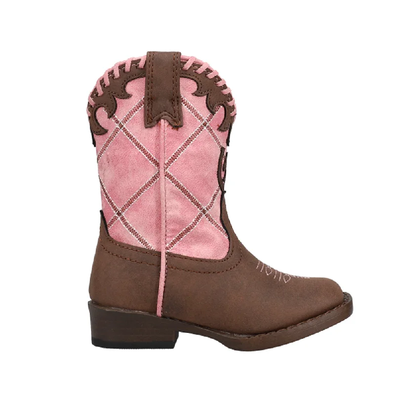 Trendy Athletic Shoes Lacy Checkered Square Toe Cowboy Boots (Toddler)
