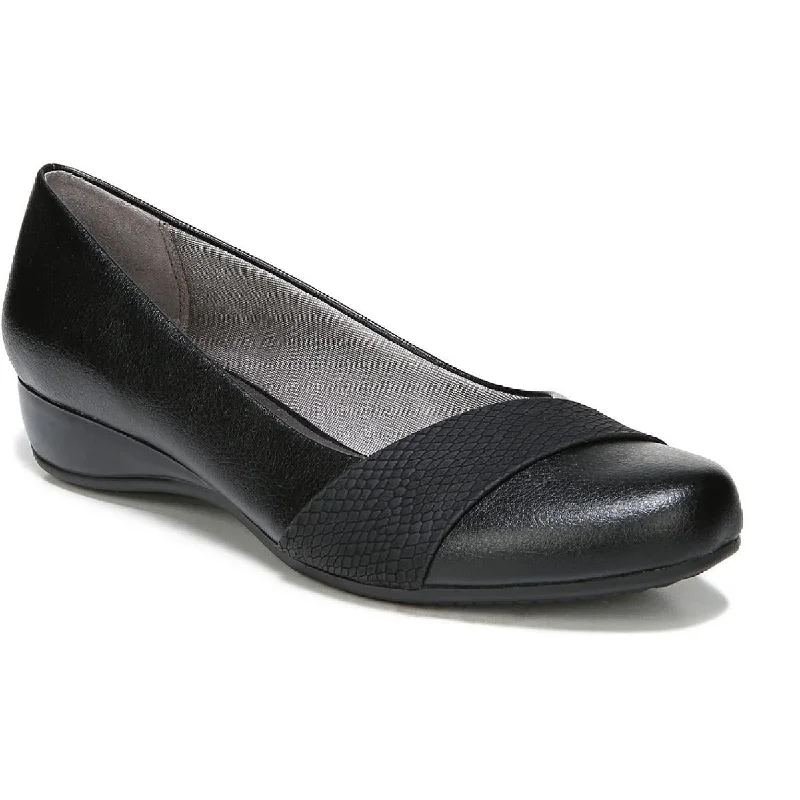 Breathable Comfort Shoes LifeStride Womens Faux Leather Heeled Ballet Flats