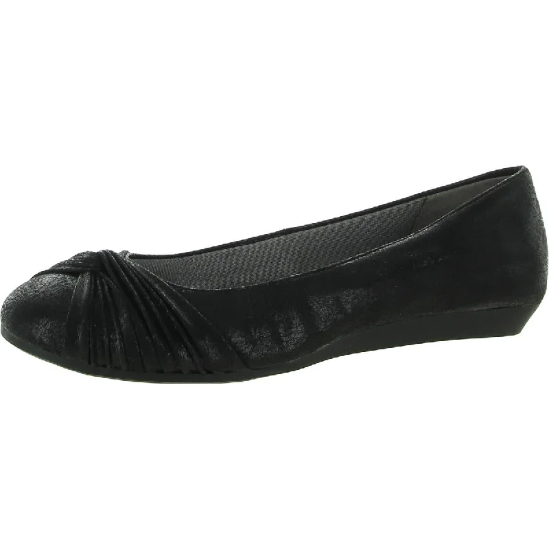 Comfy All-Season Shoes LifeStride Womens Pretend Faux Leather Metallic Ballet Flats