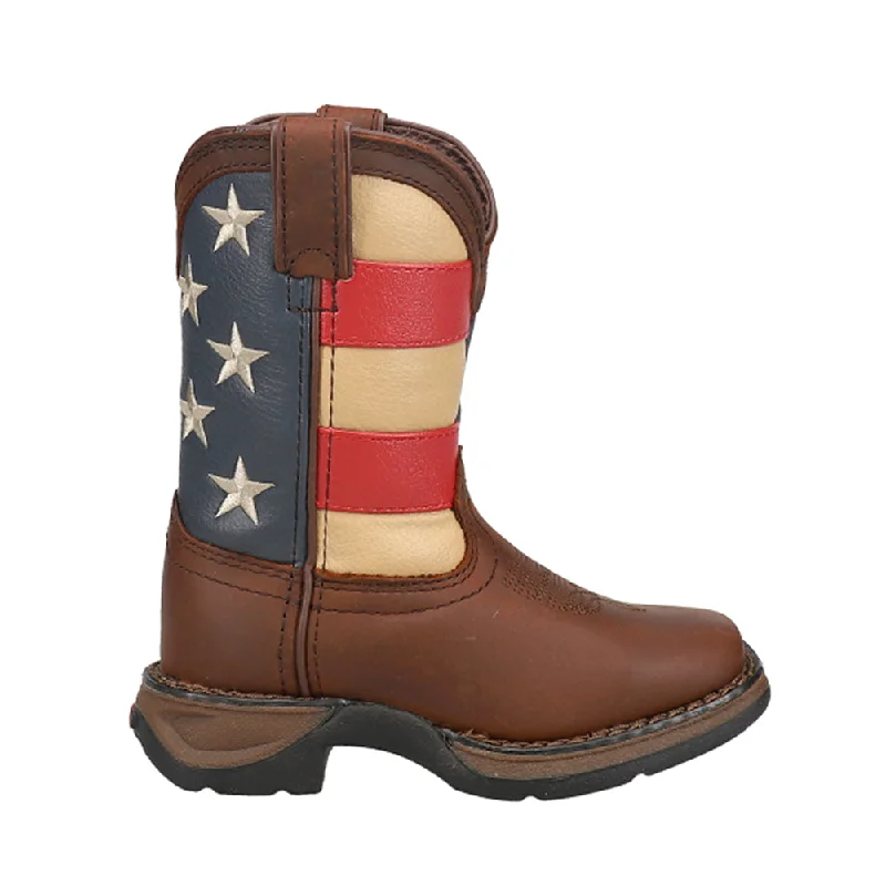 Quick-Dry Sport Shoes Lil' Rebel Patriotic Flag Cowboy Square Toe Boots (Toddler-Big Kid)