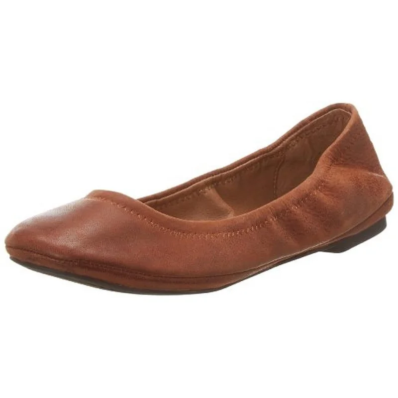 Anti-Slip Running Shoes Lucky Brand Womens Emmie Leather Round Toe Ballet Flats