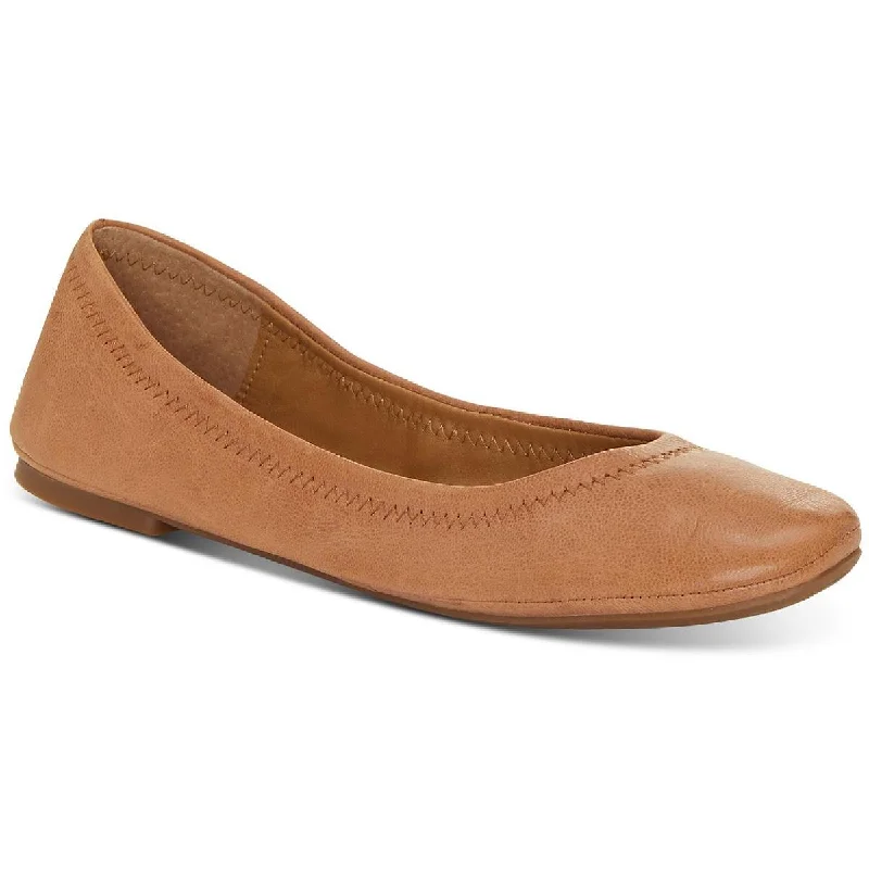 Slip-Resistant Casual Shoes Lucky Brand Womens Emmie Leather Stretch Ballet Flats