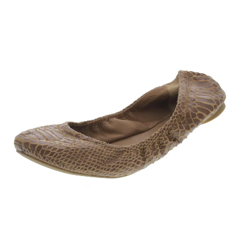 Flexible Sport Sneakers Lucky Brand Womens Emmie Suede Snake Print Ballet Flats
