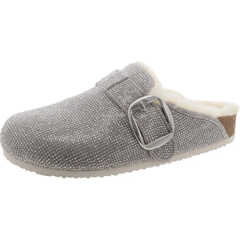 Ultra-Light Mesh Shoes Madden Girl Womens Peony-RF Rhinestone Slip On Mules
