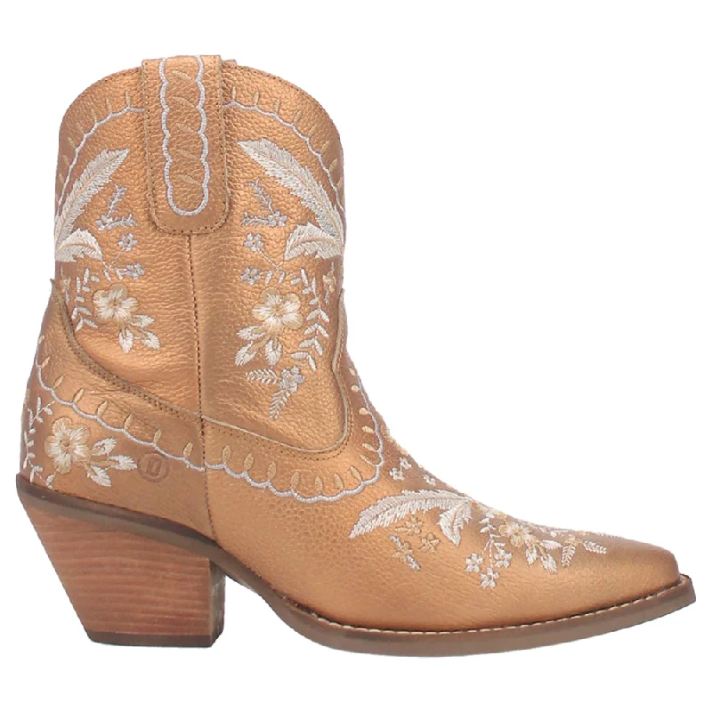 Minimalist Casual Sneakers Primrose Embroidered Floral Snip Toe Cowboy Booties
