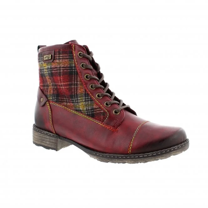 Premium Casual Sneakers REMONTE D4354-35 BURGUNDY COMBINATION LADIES' ANKLE BOOTS